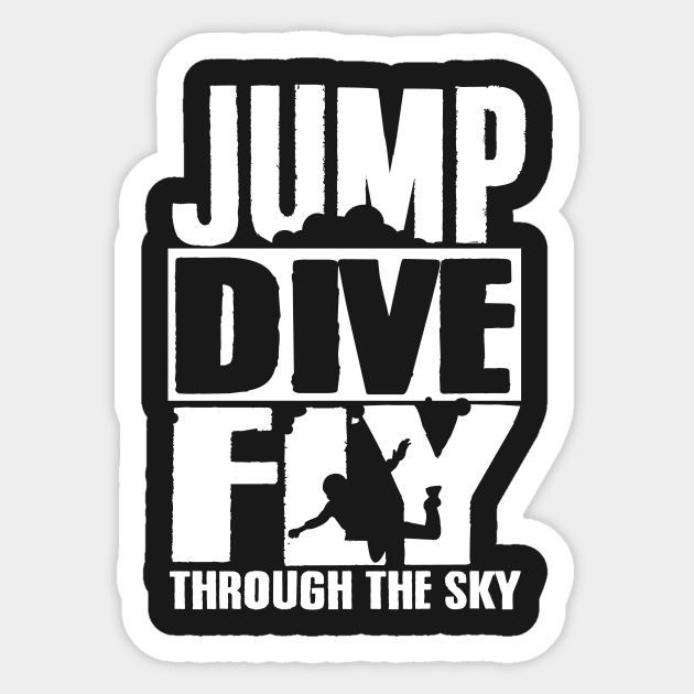 Skydiving: Jump Dive Fly through the sky Sticker by nektarinchen